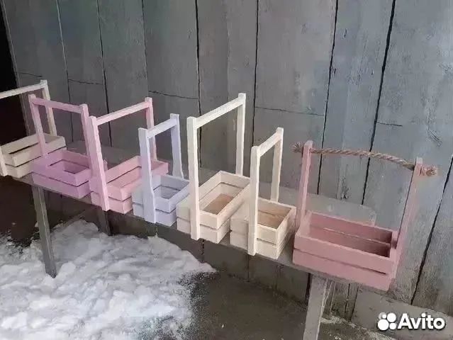 Ящики деревянные, декоративные для цветов разные