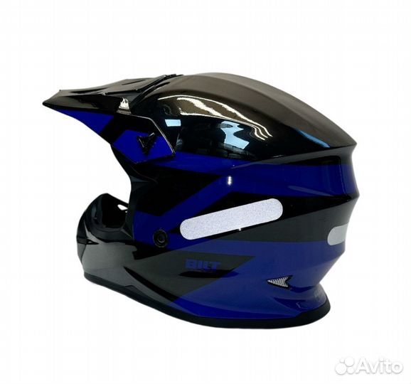 Шлем кроссовый детский Bilt Evo черный синий XL