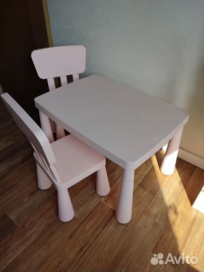Детский стол и стулья IKEA маммут