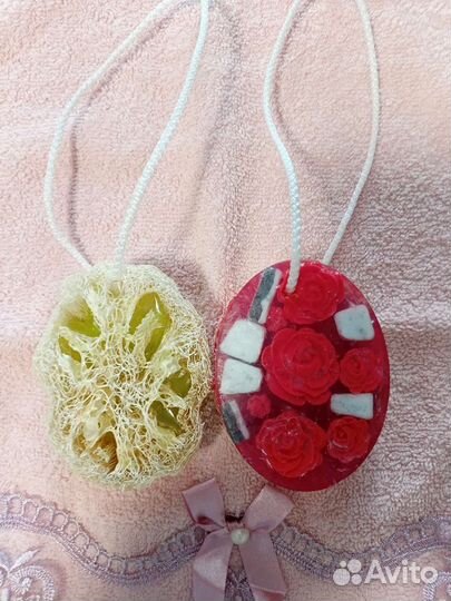 Мыло ручной работы с люффой