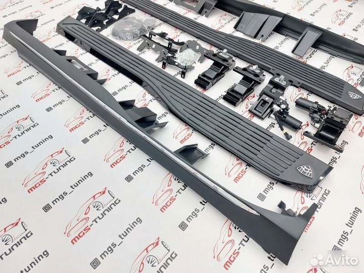 Пороги выдвижные Майбах черные Мерседес гле v167