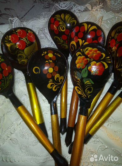 Ложки деревянные. Хохлома
