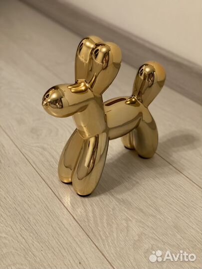 Статуэтка копилка собака золотая