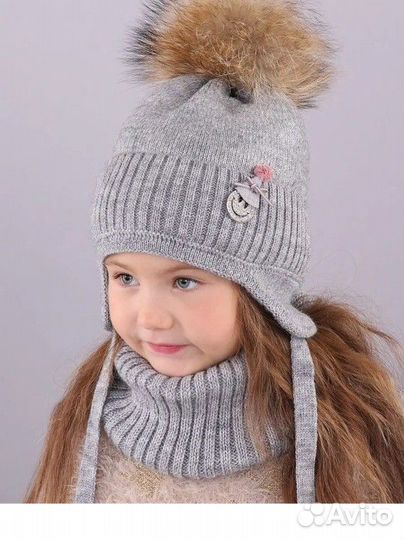 Комплект шапка и снуд зима