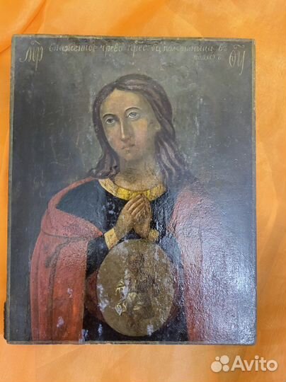 Старинная икона Помощница в родах 19 век