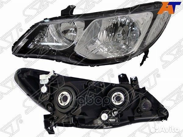 Фара honda civic 05-11 LH 4D белый поворот, под