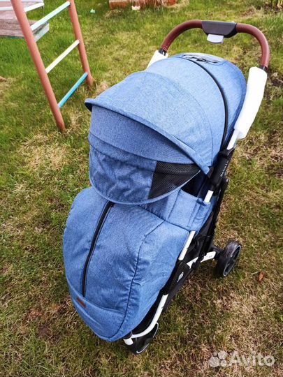 Коляска новая прогулочная babalo 2021 джинс синяя