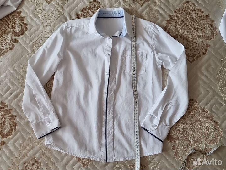 Рубашка белая 2 шт для мальчика 122-128