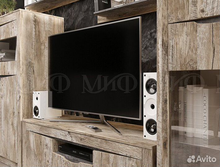 Тумба тв Ривьера(дуб Юкон, бетон темный) (И)