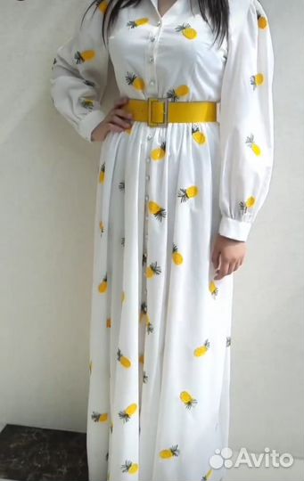 Белое хлопковое платье