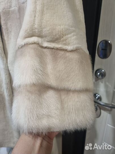 Шуба женская из меха рекс отделка норка
