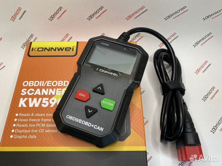 Диагностический сканер OBD II OBD2 Konnwei KW590