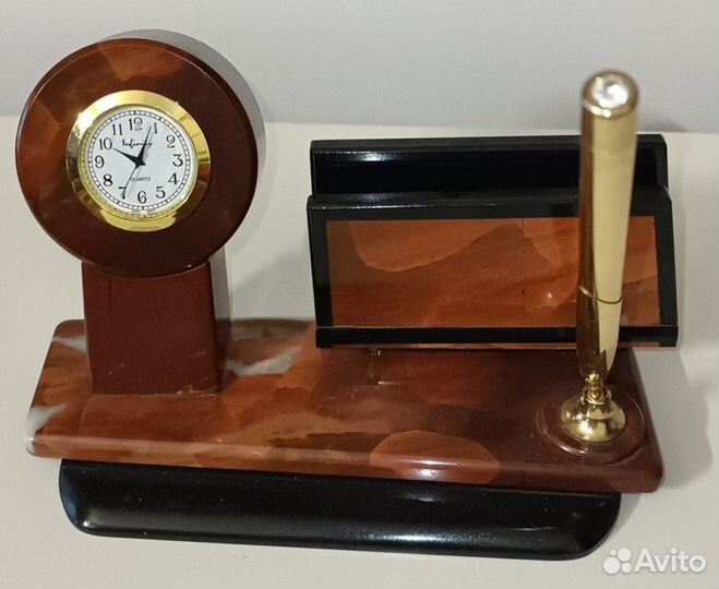 Прибор для канцелярии из натурального камня Агат