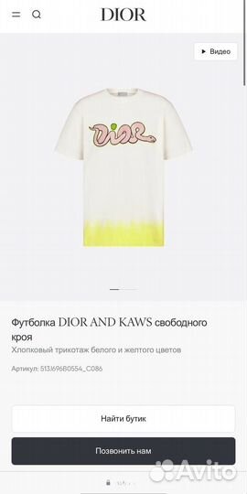 Футболка Dior & Kaws