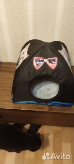 Домик для кошки новый с меховым ковриком внутри