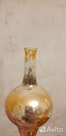 Ёлочная игрушка СССР.Шпиль-ракета.Стеклянная