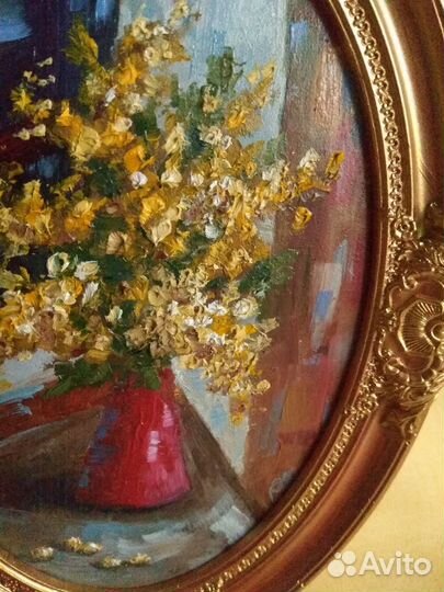 Мимозы, картина маслом