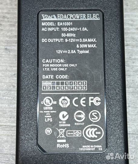 Блок питания 12v 2.5A разъём (5.5x2.5)