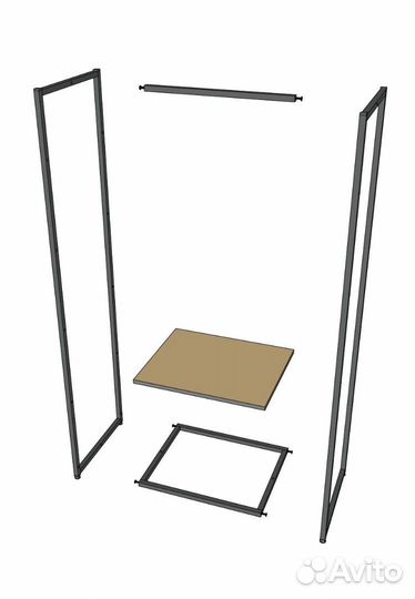 Стеллаж для одежды в стиле Лофт A1760-02-чч