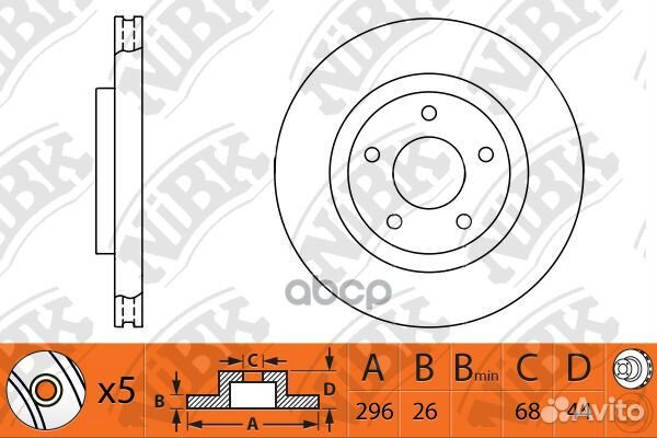 RN1303V Диск тормозной перед RN1303 NiBK