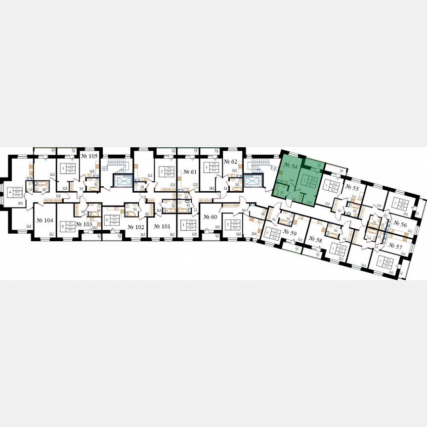 1-к. квартира, 41,1 м², 7/8 эт.