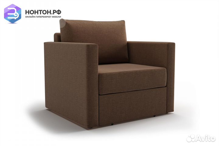 Кресло выкатное Берг рогожка коричневая