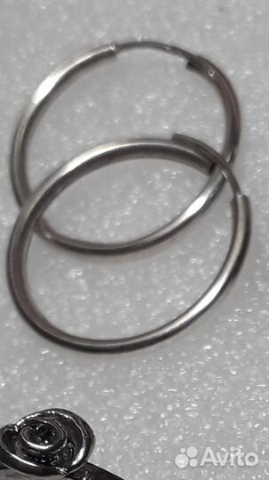 Серьги серебрение кольцо