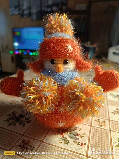 Интерьерная игрушка-снеговик