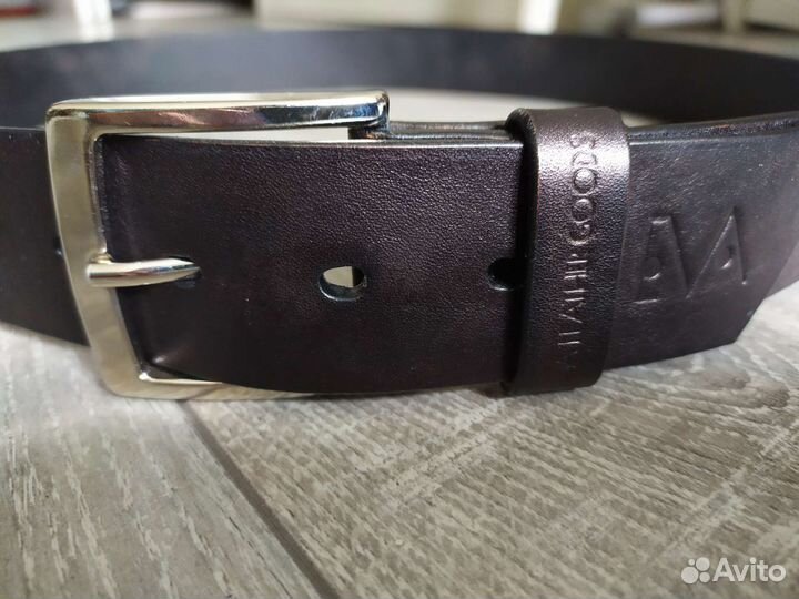 Мужской кожаный ремень ручной работы 117 см