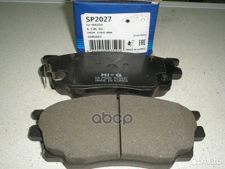 Колодки тормозные mazda 6 1.8 02- передние SP20