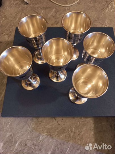 Серебряные рюмки, стопки Кубачи,313 грамм