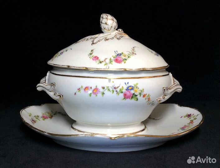 Супница соусница фарфор Париж 19 век