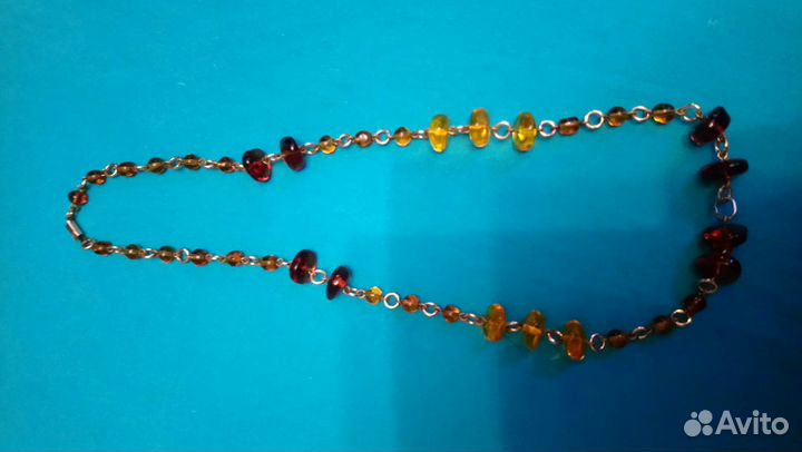 Бусы натуральный янтарь