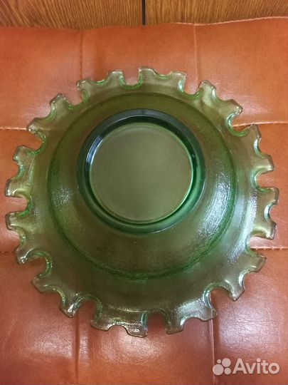 Ваза конфетница из цветного стекла СССР