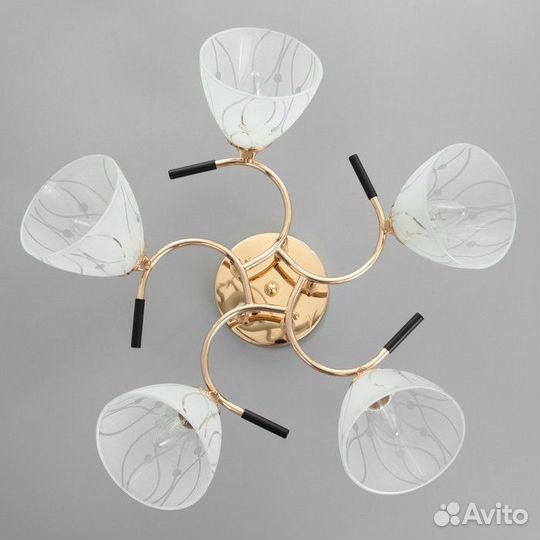 Люстра 'Луиза' 5х60Вт Е27 золото 55х55х24см