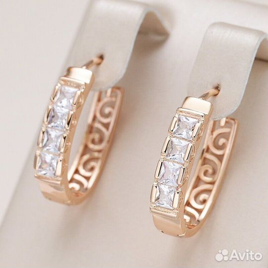 Серьги позолоченные