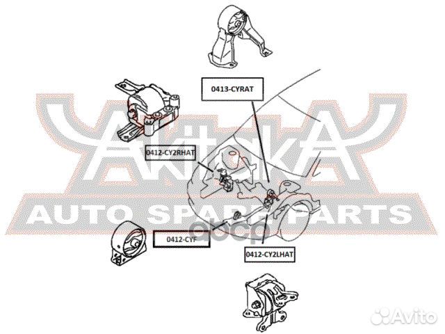 Подушка двигателя ат прав 0412CY2rhat asva