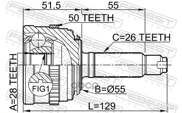 ШРУС honda civic VI 1.4-1.6 95-01 нар. +ABS