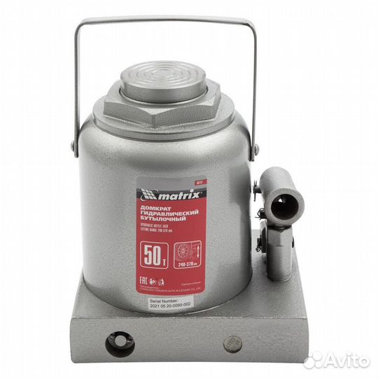 Домкрат бутылочный 50т 240-370 мм Matrix 50737