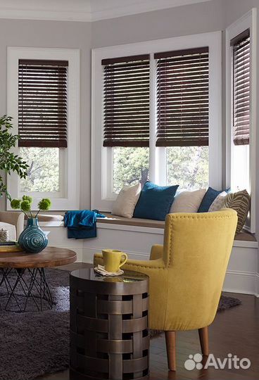 Деревянные жалюзи Hunter Douglas 25 мм и 50 мм