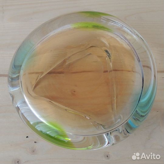 Советская стеклянная настольная пепельница времен