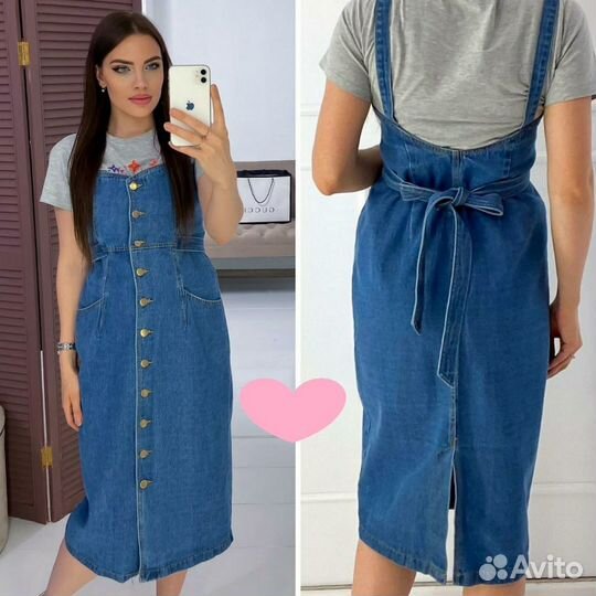 Новые джинсовые сарафаны 40-48р