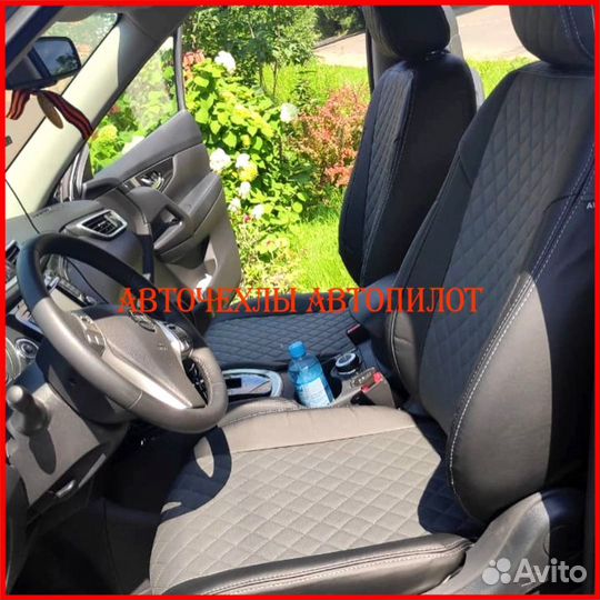 Чехлы Автопилот Nissan Sentra из экокожи чёрно-сер