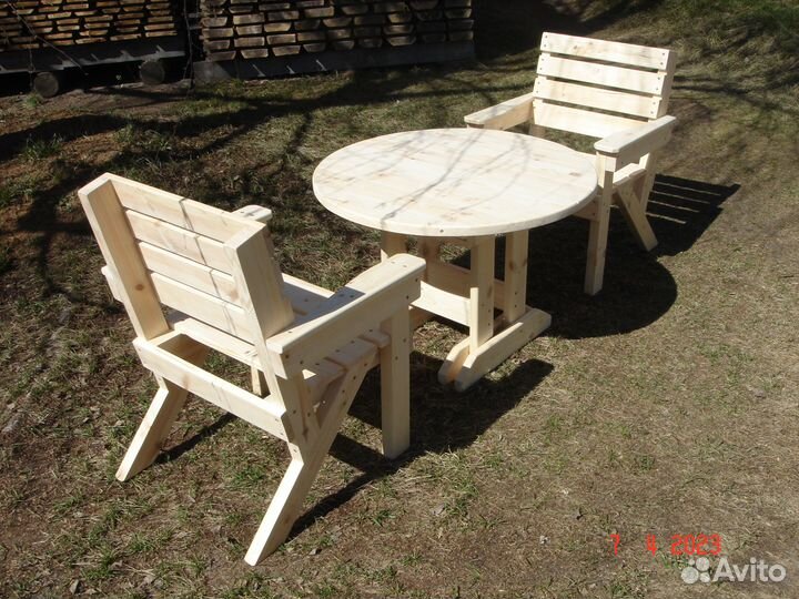Два кресла + столик садовая мебель
