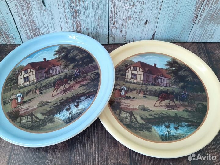 Старинная настенная тарелка зик винтаж