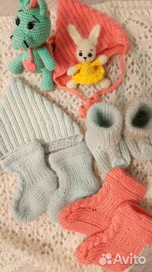 Пинетки из пуха норки на новорождённого