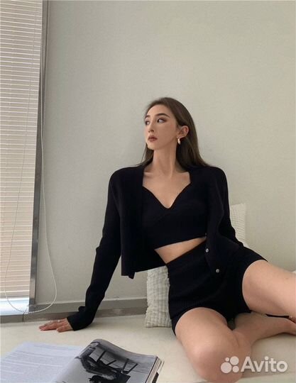 Костюм тройка в рубчик