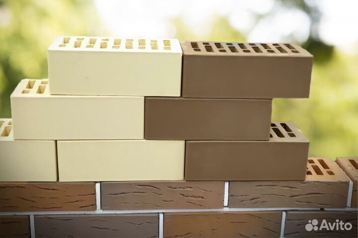 Кирпич облицовочный слоновая кость, солома