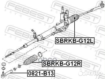 Пыльник рулевой рейки sbrkbg12R Febest