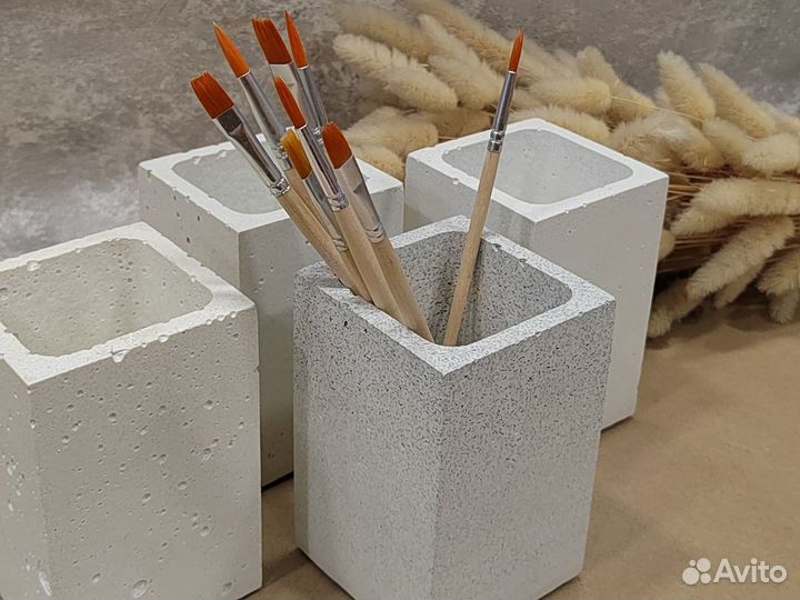 Бетонный органайзер / стакан для ванной